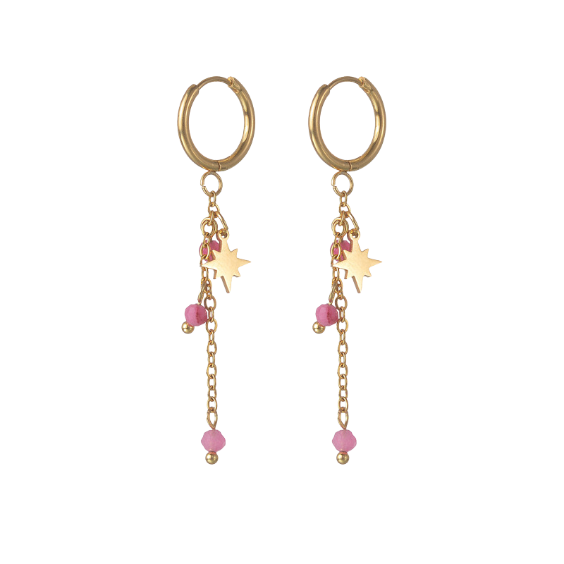 Dangling pink - Earrings
