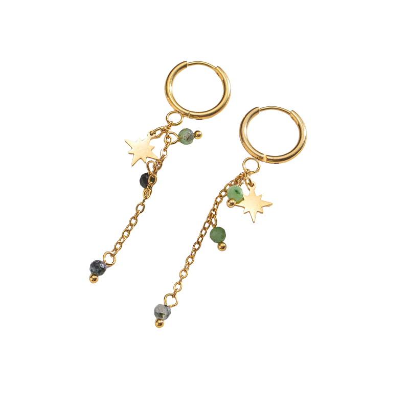 Dangling green - Earrings