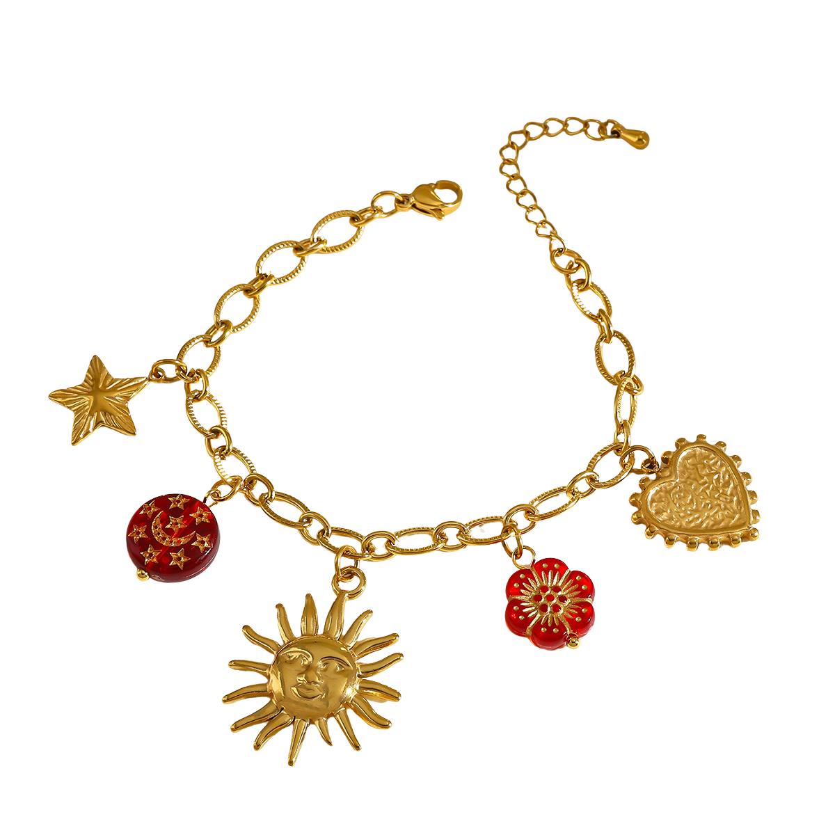 Red charms - Bedelarmband