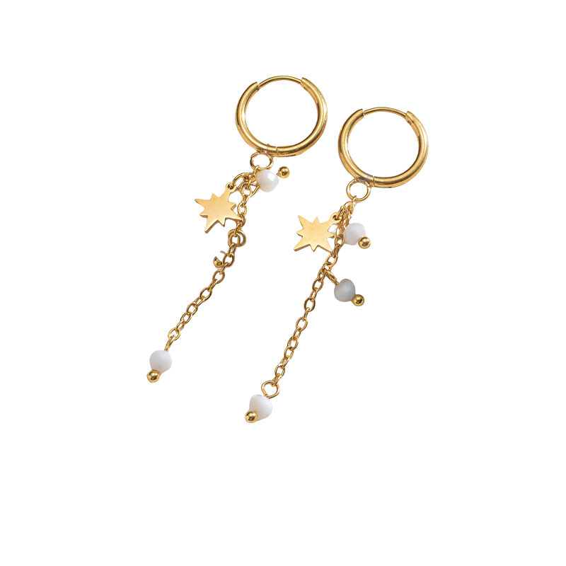 Dangling white - Earrings