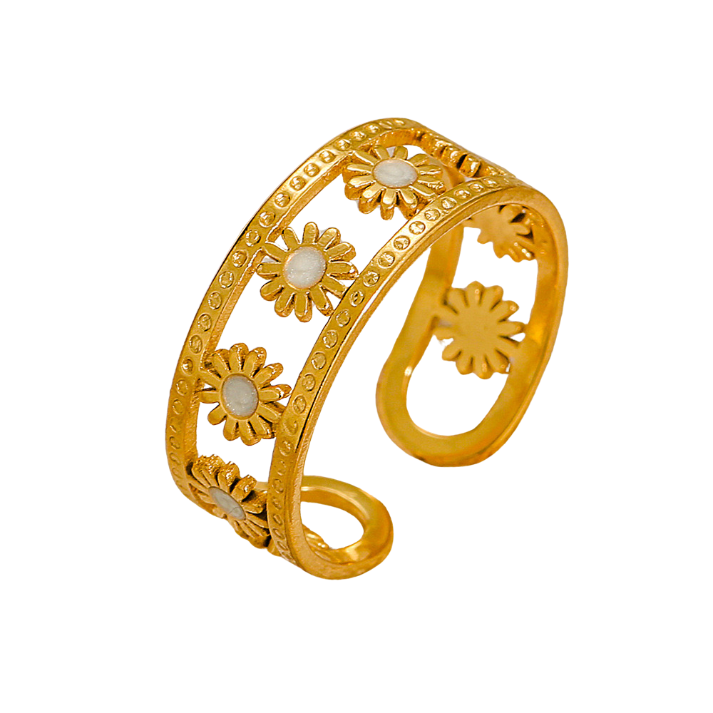 White sunflower - Ring