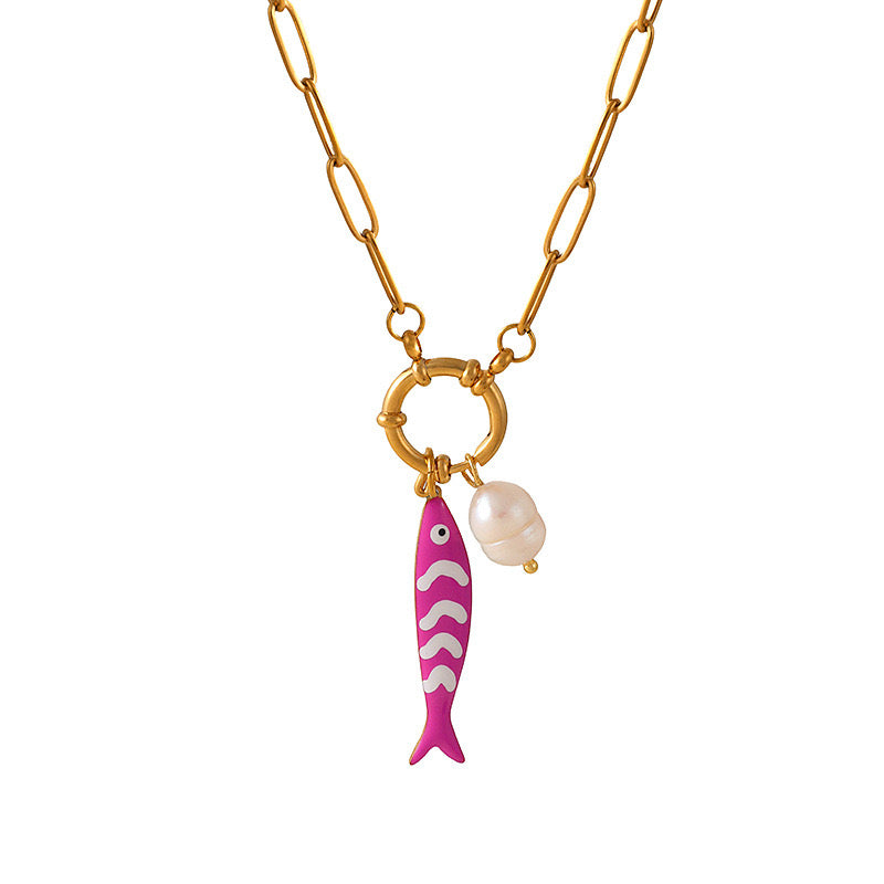 Fish pink - Necklace