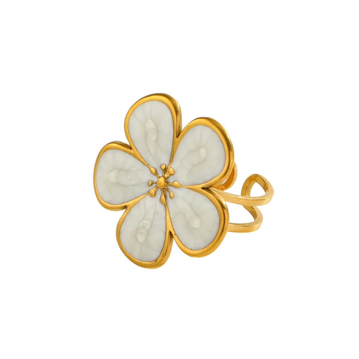 White petals- Ring