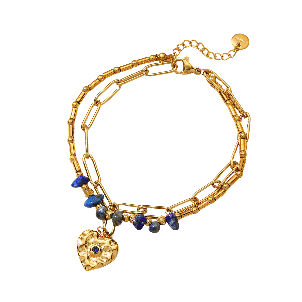 Blue heart - Bedelarmband