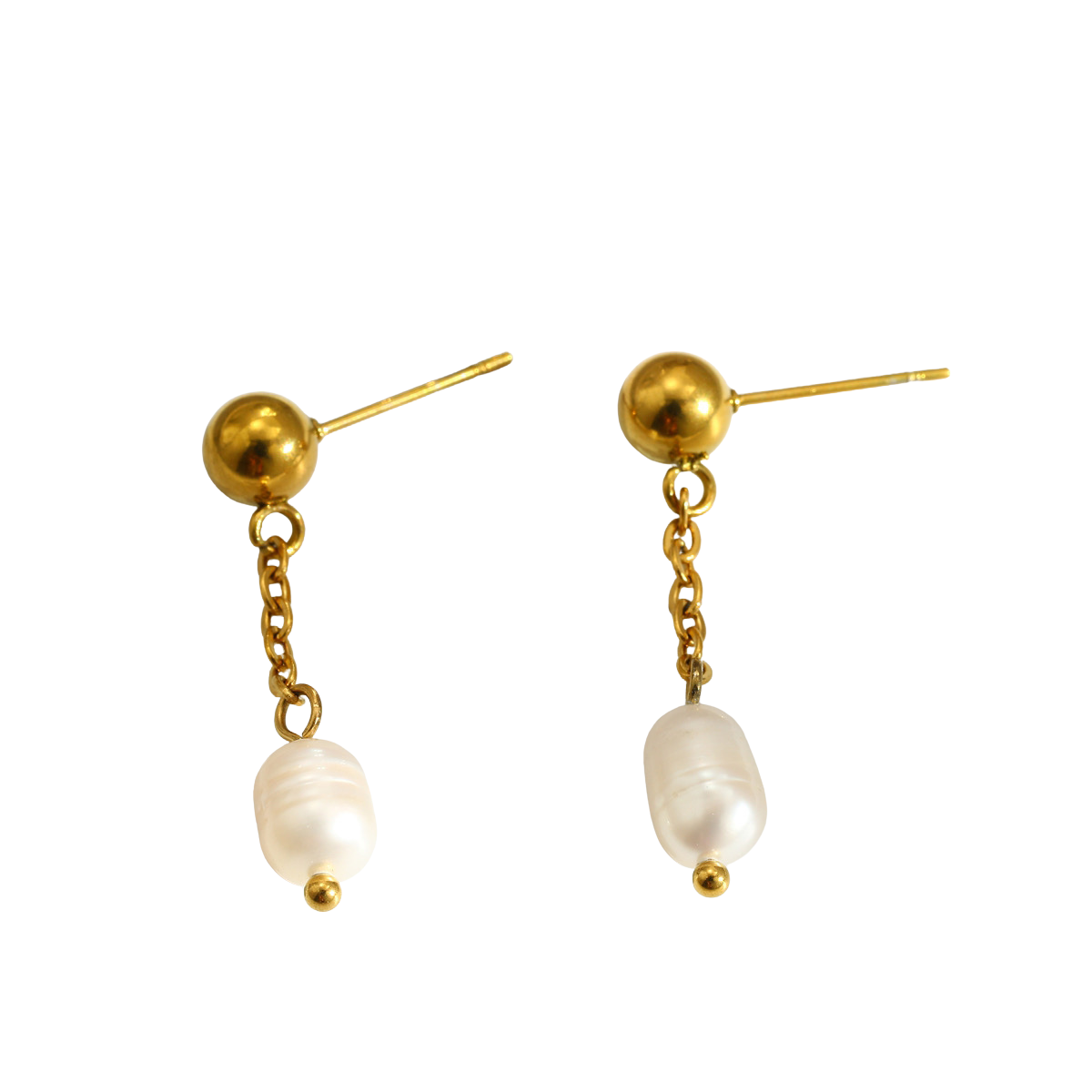 Dangling pearl - Stud earrings