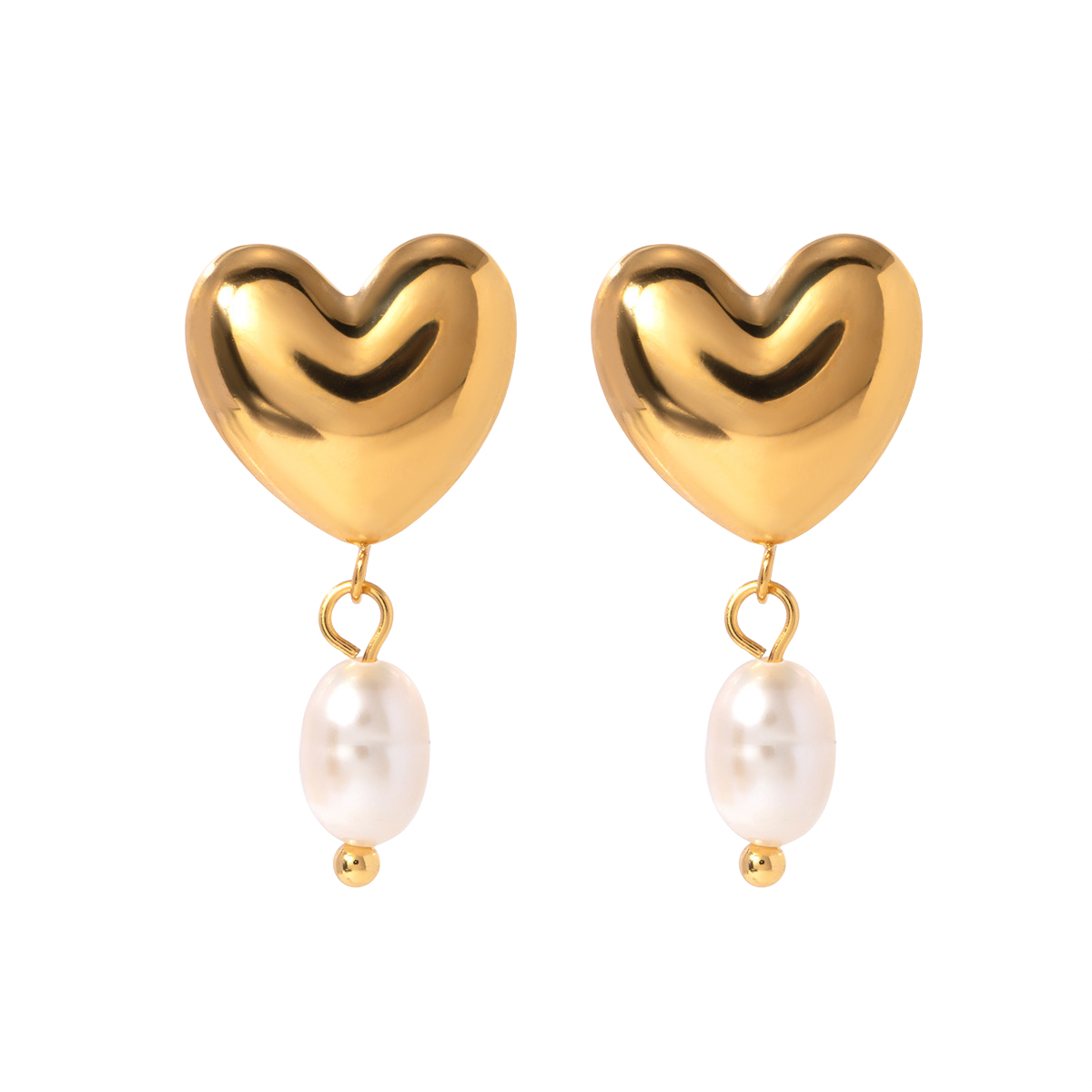 Pearl heart - Stud earring