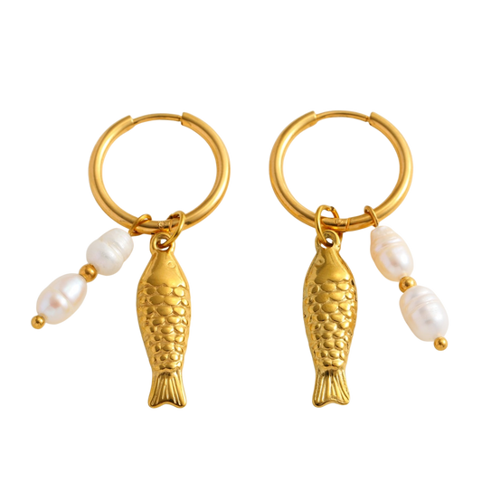 Pearly fish - Earrings