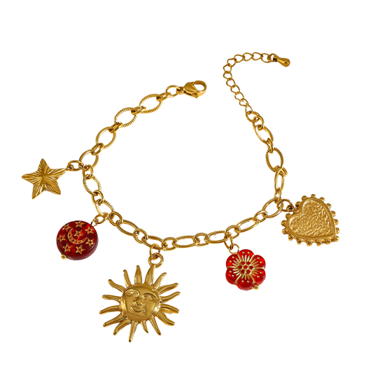 Red charms - Bedelarmband
