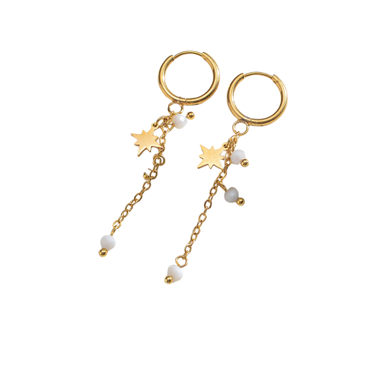 Dangling white - Earrings