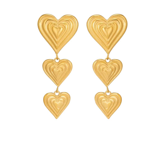 Triple heart - Earrings