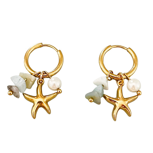 Starfish and stones - Earrings