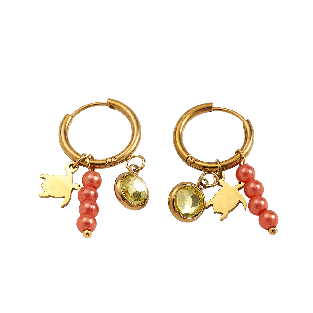 Orange turtle - Earrings