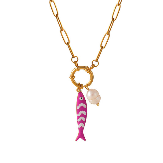 Fish pink - Necklace