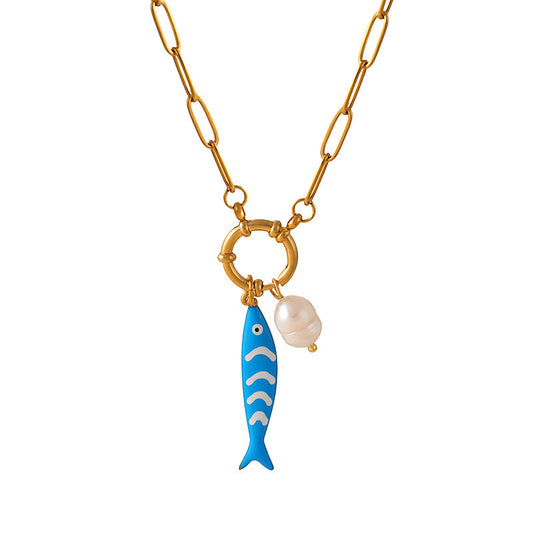 Fish blue - Necklace